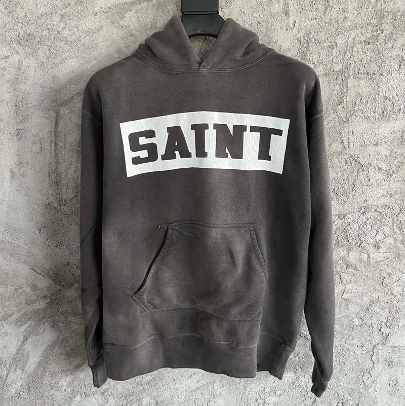 Sweat à capuche pour hommes, automne et hiver, style Hip Hop, Vintage, délavé, vieux imprimé