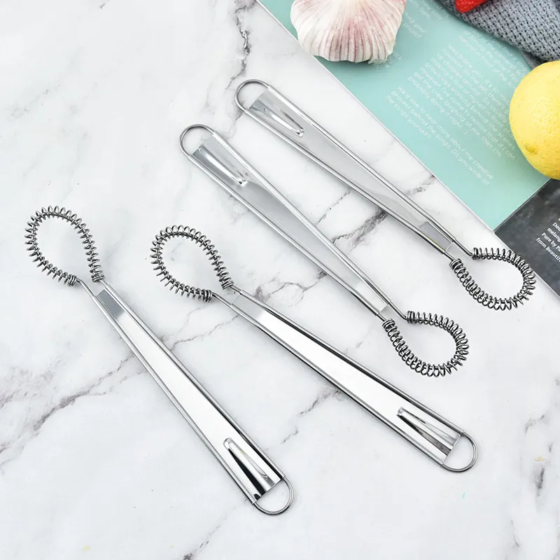 Stainless Steel Egg Beater Spring Manual Mixer Spoon Egg Sauce Honey Cream Stirring Kitchen Gadget Spring Egg Beater LX6273