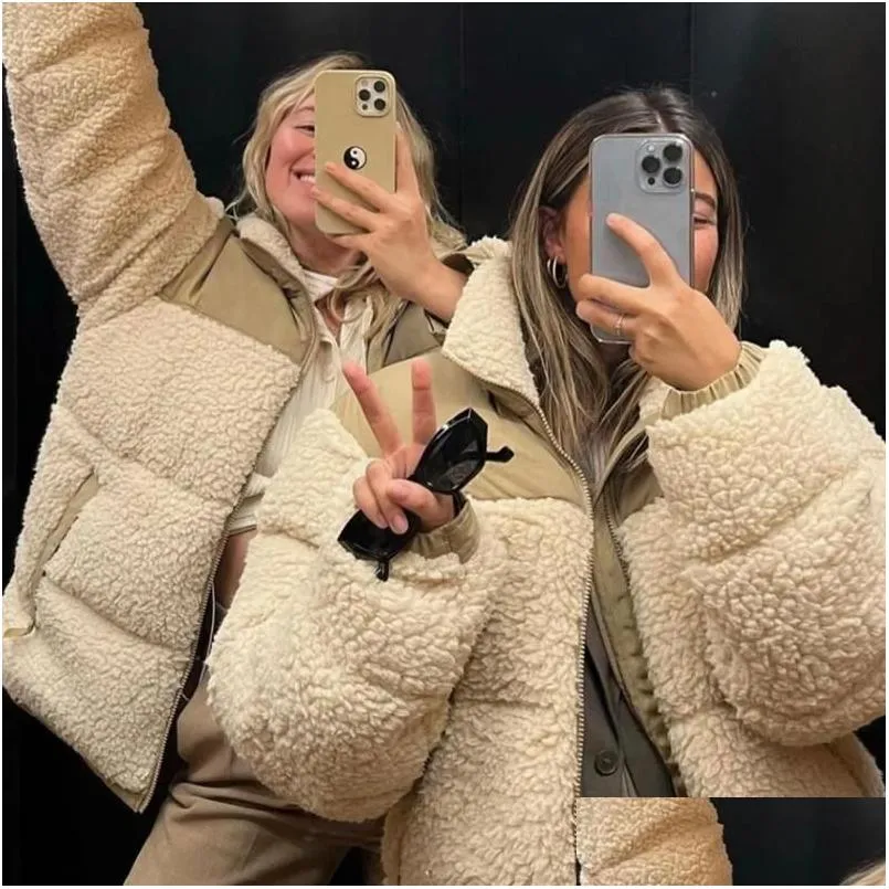 Women's Jackets Vestes pour femmes Veste polaire d'hiver Femmes Faux Shearling Manteaux d'extérieur Femme Manteau de fourrure en daim Hommes Chaud Épaissi Agneau Dhfmv