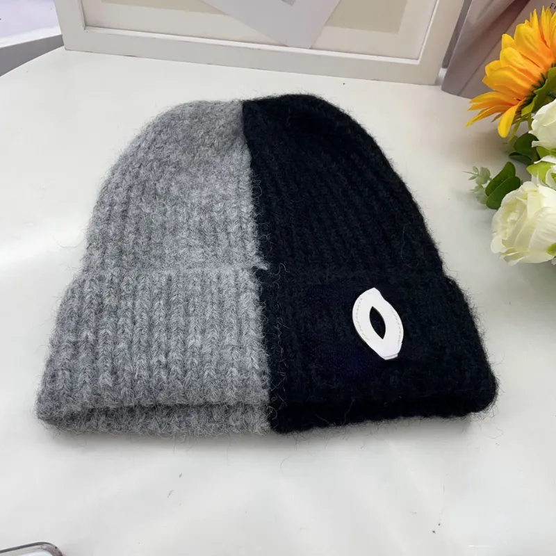 Women Designer Beanies 2023 C New Winter Woolen Hat Korean Version Warm Knitted Hat Patchwork Color Cold Hat