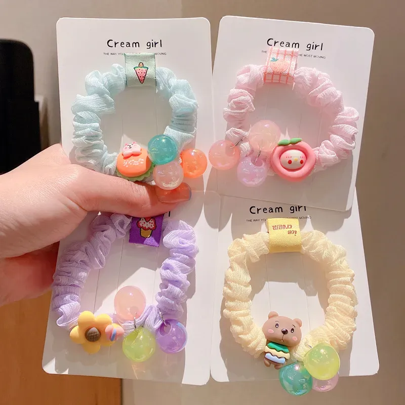 Korean version of children's headband cartoon hairband girls tie hair rope hair ornaments little cute elastic rubber band