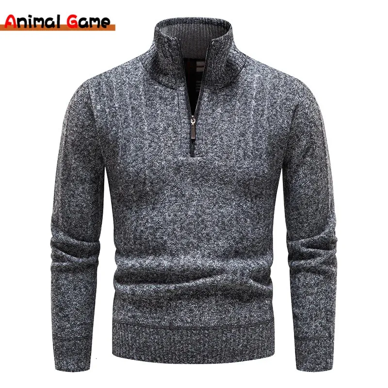 Herensweaters Pull Chaud a Col Roule avec Fermeture eclair pour Homme Pulls en Laine Slim de Qualite pour S-XXL d'Hiver 231205