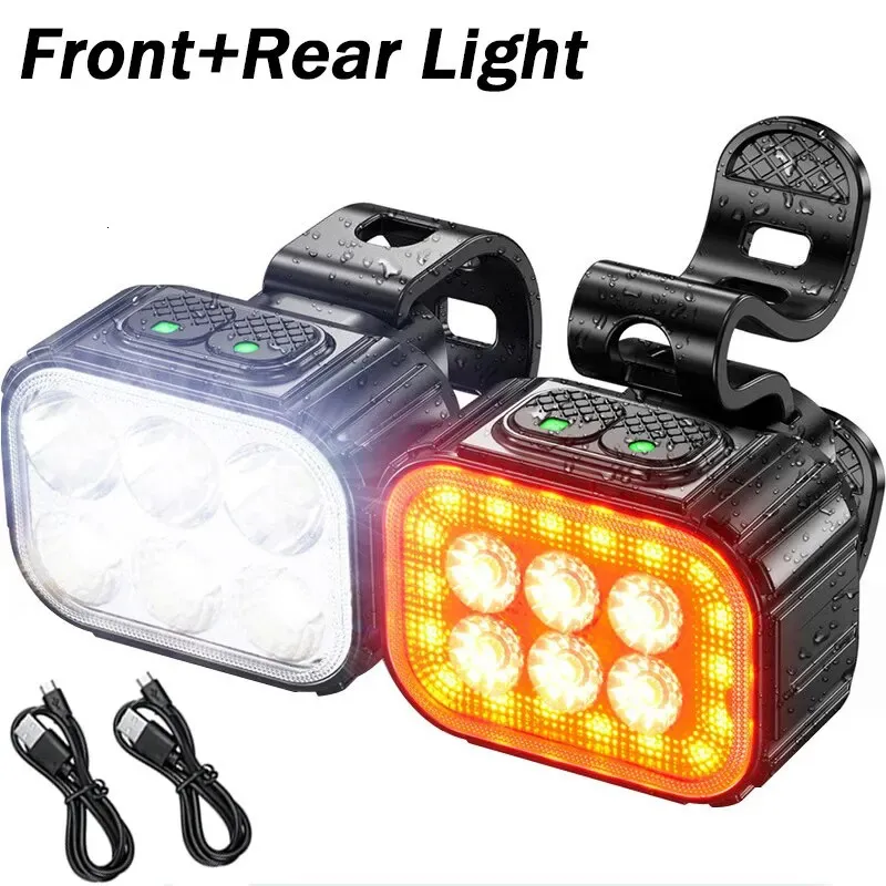 6-12 LED Luce per bicicletta Max 5000LM Indicatore digale Torcia ricaricabile USB per faro per bici 18650 Batteria Lampada per ciclo MTB