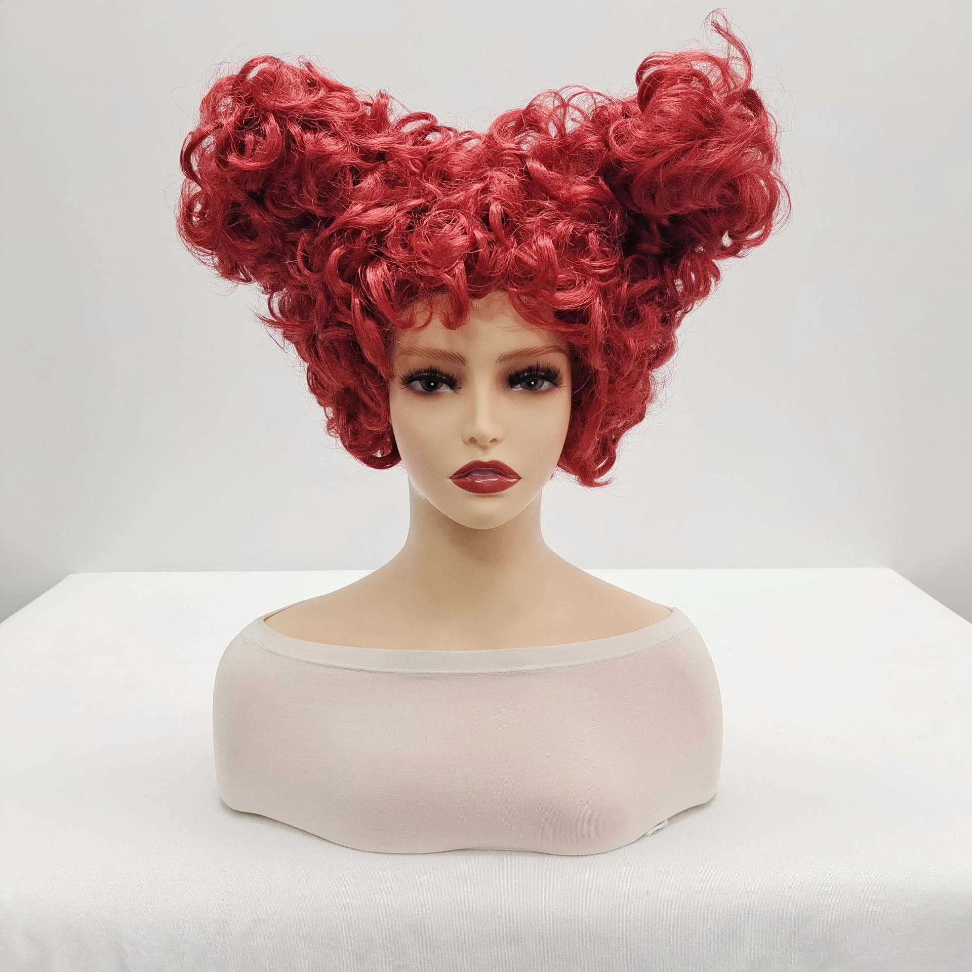 New Cos Wig Alice Wonderland Red Queen نفس البشر المستعار المجعد