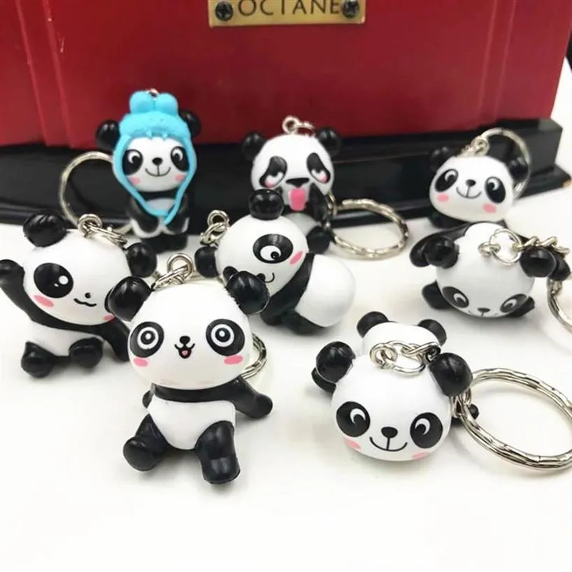 Bonito dos desenhos animados adorável panda chaveiro carro chaveiro saco telefone pingente mix 24 pçs lote inteiro de alta qualidade 263v