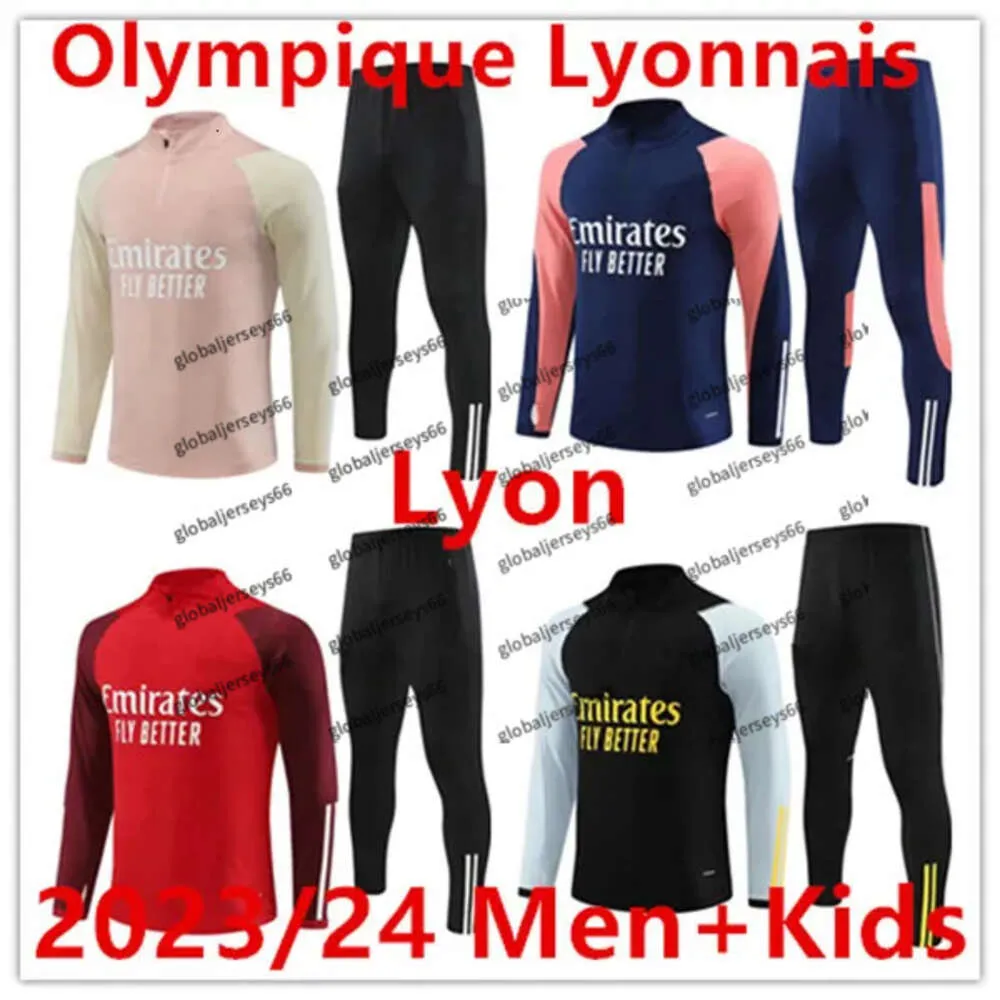 Спортивный костюм для болельщиков Lyon Soccer 2023/24, куртка Survetement 23 24, мужские и детские L.Paqueta OL AOUAR, футбольный тренировочный костюм, комплекты для бега, спортивный костюм
