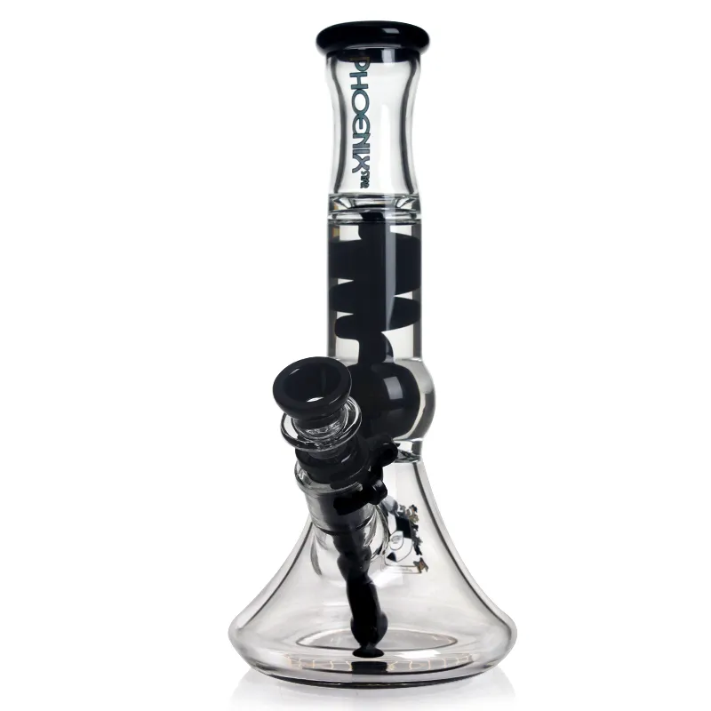 Heavy Tobacco Glass Water Pipe Bong Bubbler Hookah 8 Beaker - Black