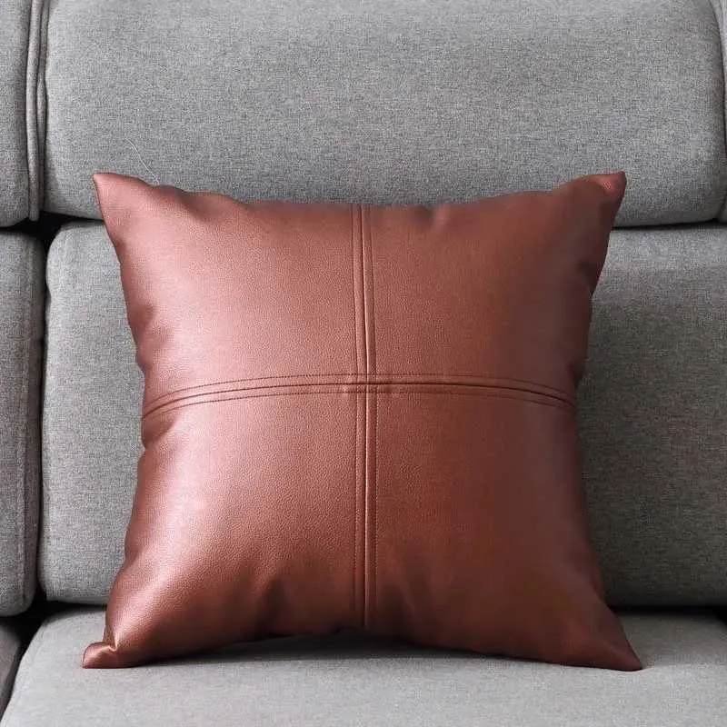 Cushion/Decorative 45x45cm Sofa Cushion Bench Seat Leather Stitching Insert Filling Cushions Living Room Office Chair Throw s