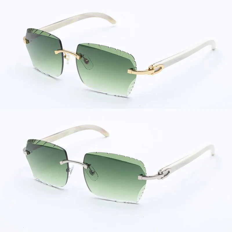 Classic Elegant Sophisticated Modern Women SUNGLASSES Rimless Green Lens Diamond Design Golden Diamond Sunglasses Green Plank Rimless... From  main image 3