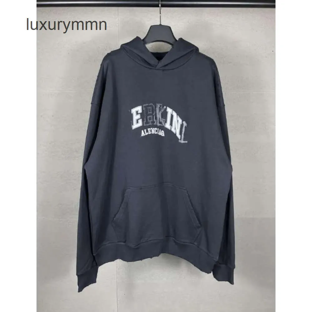 Versie met mouwen Heren Hoodie Truien Losse trui Capuchon Balencigas Hoodies Hoog Parijs b Lange familie plakband Casual papier Letter afdrukken Unisex K09O L2U8