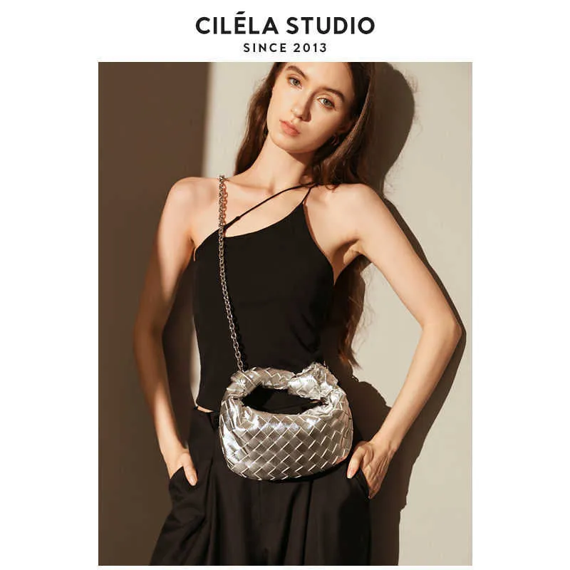 Jodie Handbag 2024 New French Woven Leather Bag in Silver Single Shoulder Crossbody Handbag Cloud Dumpling Bun