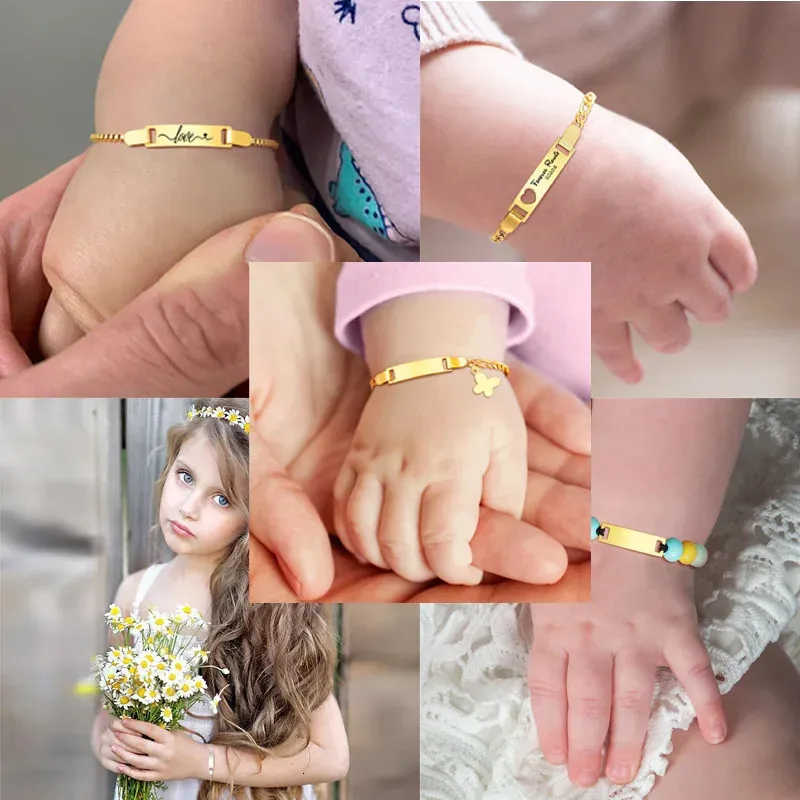 Personalized Charm Bracelets Baby ID Stainless Steel Curb Chain Crown Gifts For Boys From Nian05 7.42 DHgate.Com