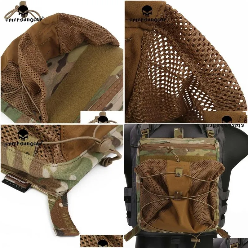 Bungee Pack Helmet Bag Adjustable Pouch Lightweight Bag For Tactical 420 Vest Airsoft Hunting Outdoor Hiking Nylon SZEQ