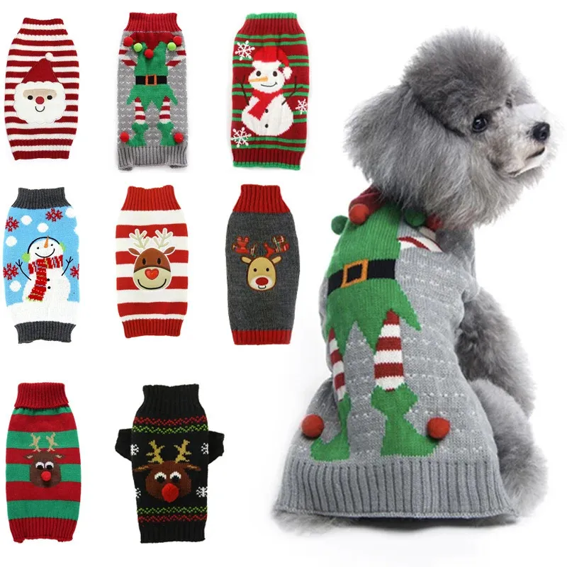 Dog Apparel Winter Clothes Christmas Holiday Sweater Chihuahua Teddy Outfit coat for Small Medium Large and Cat Autumn Warm 231206