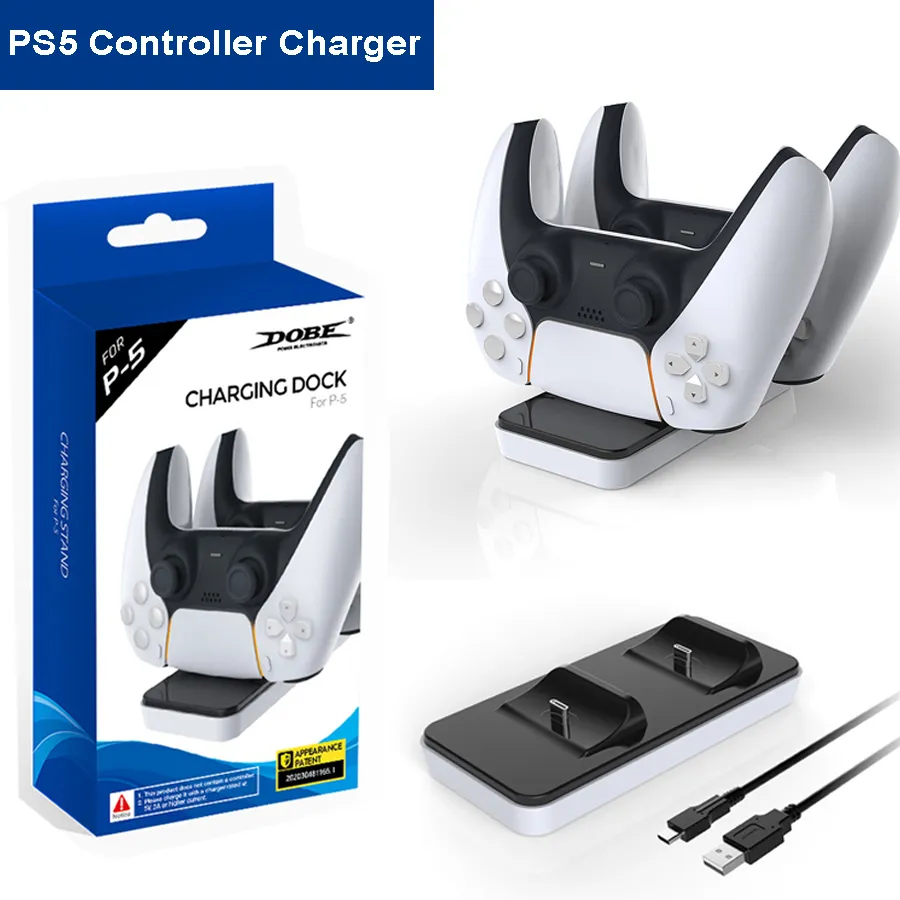 Para controlador ps5 duplo usb estação de carregamento rápido suporte berço para sony playstation 5 joystick gamepad carregador de alta qualidade navio rápido