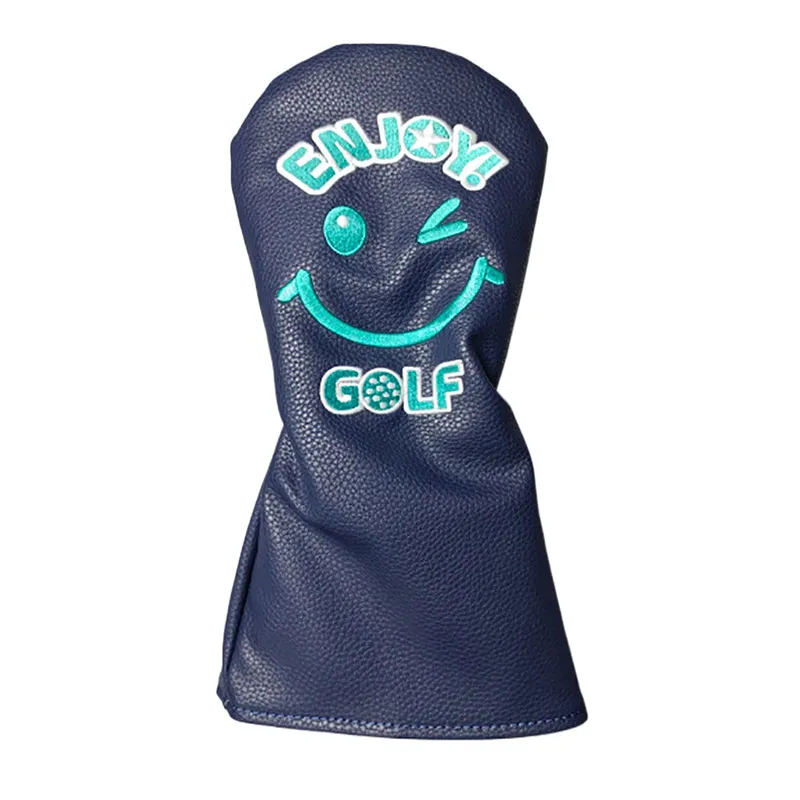 Golfklubb headcover leende golf trä headcover för förare golf headcover protector golf trä täcke noverty söta gåvor