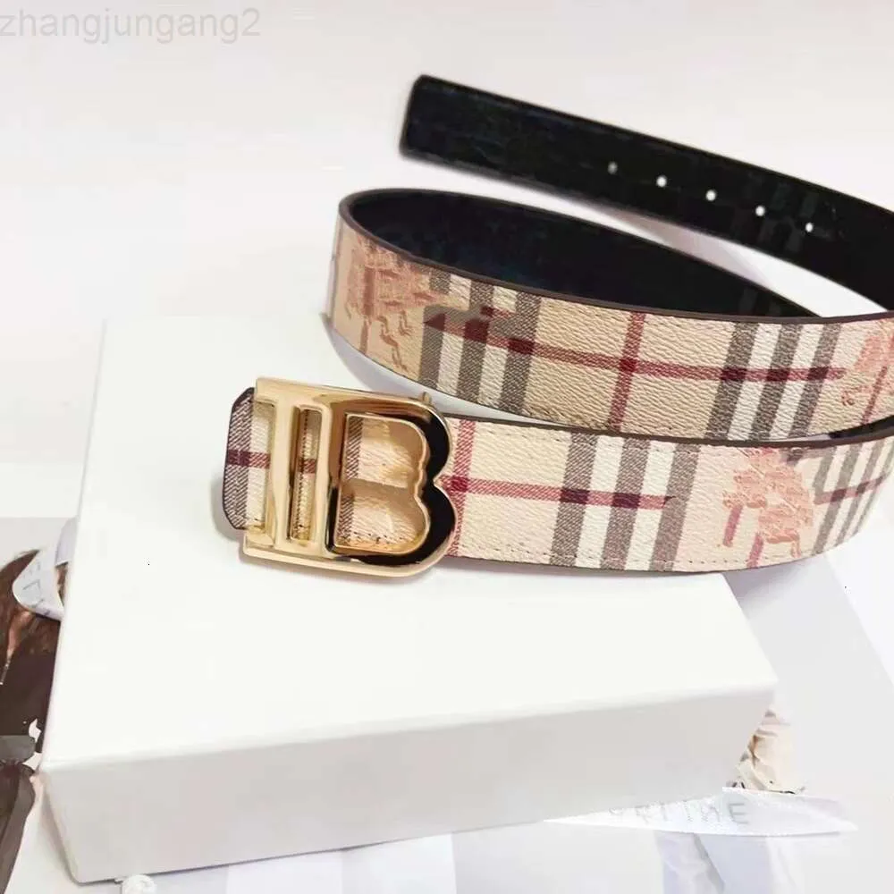 Cinturón Berberry de diseñador para hombre, cinturón de piel de vaca de doble cara con botón B, red de ocio de negocios, luz roja, doble botón de lujo