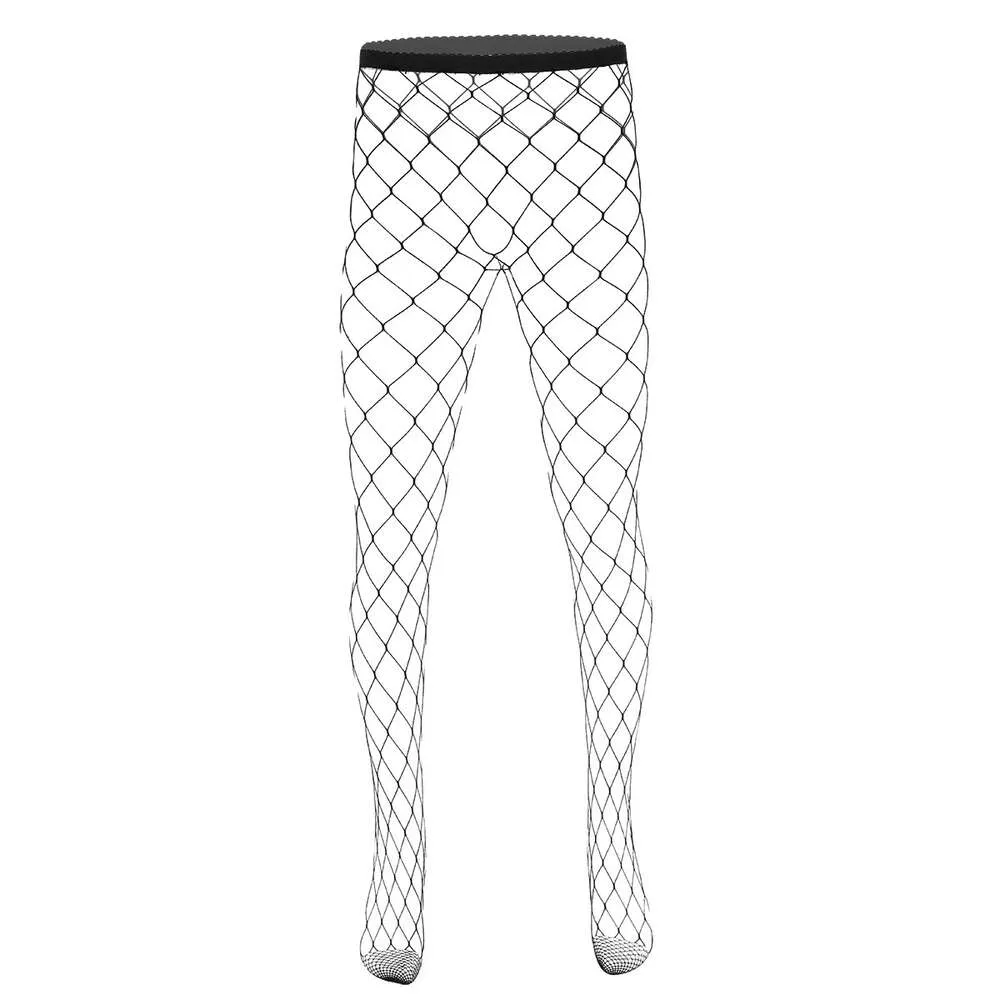 Men S Pantyhose Sexy Underwear Exotic Fishnet Tights See Through Sheer Elastic Slip Stockings Plus Size Gay New Dropshipping