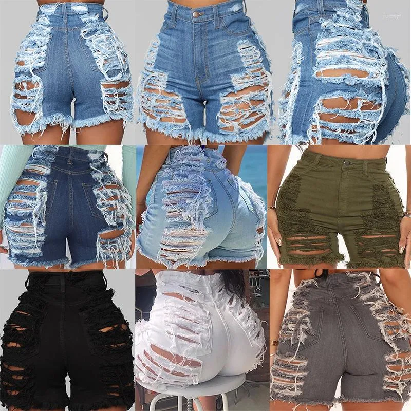 Women's Jeans Amazon Independent Station High Elastic Worn Ripped Denim Shorts For Women