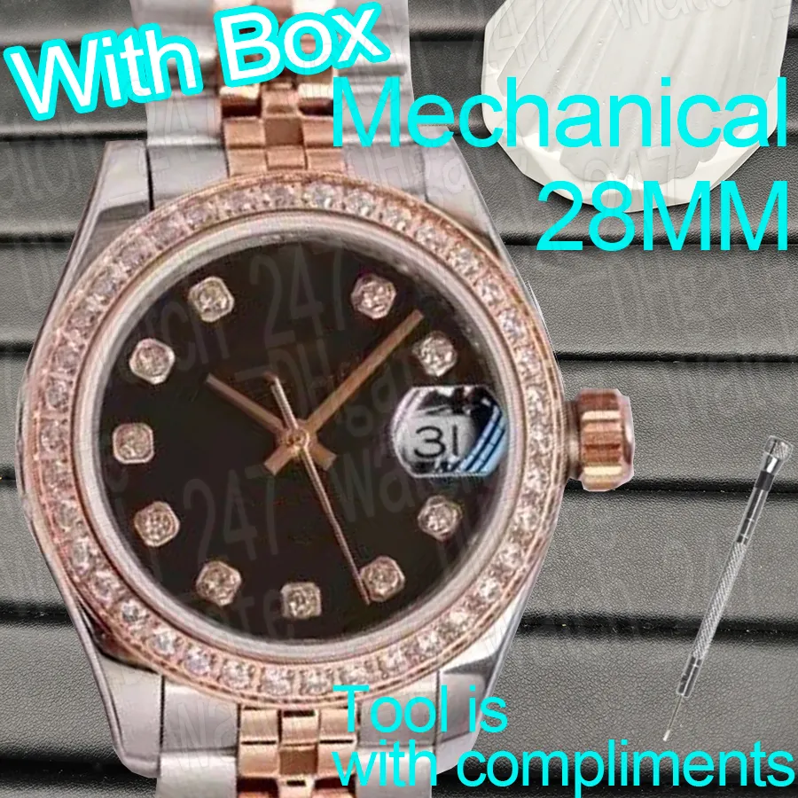 Luxury designer watches for women 28mm 31mm mechanical watches automatic watch Stainless steel pink gold 2813 Movement watches Luminous Sapphire Waterproof gift