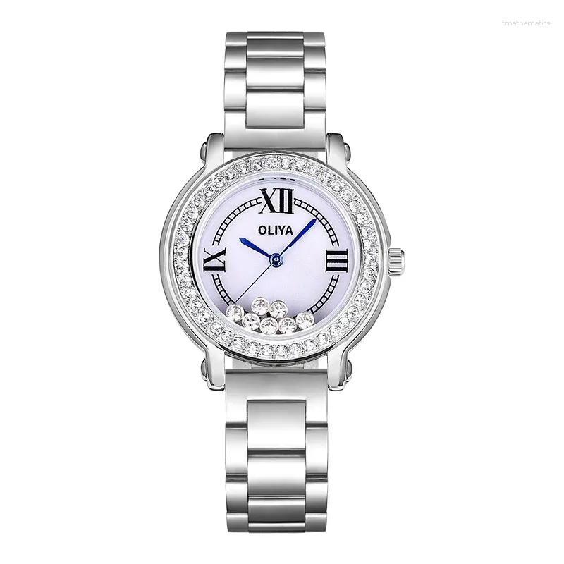 Wristwatches Women's Classic Light Luxury Fashion Watch Temperament Quartz Blue Needle Diamond