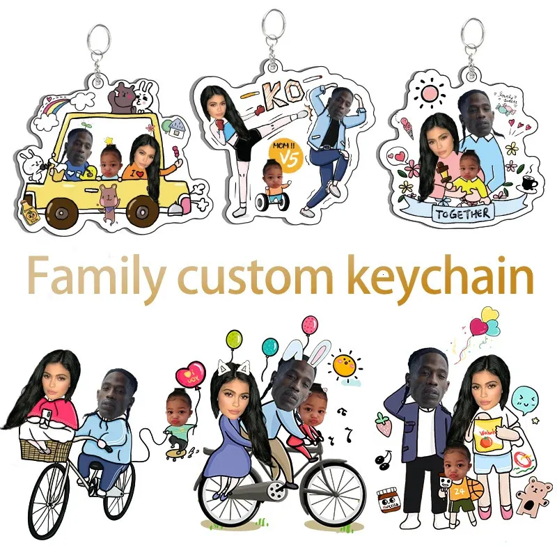 Personalized Family Keychains Custom Name Keyrings for Dad, Mom, Kids,  Babies Cute Backpack Charms Custom Accessories