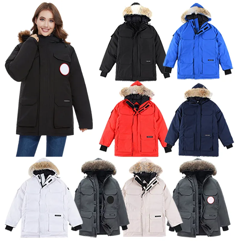 Designer Roupas Top Quality Canadá G08 Expedição Parka Mens Casaco Lobo Real Pele Mulheres Down Jackets Ladys Casacos Inverno Corpo Quente Highend