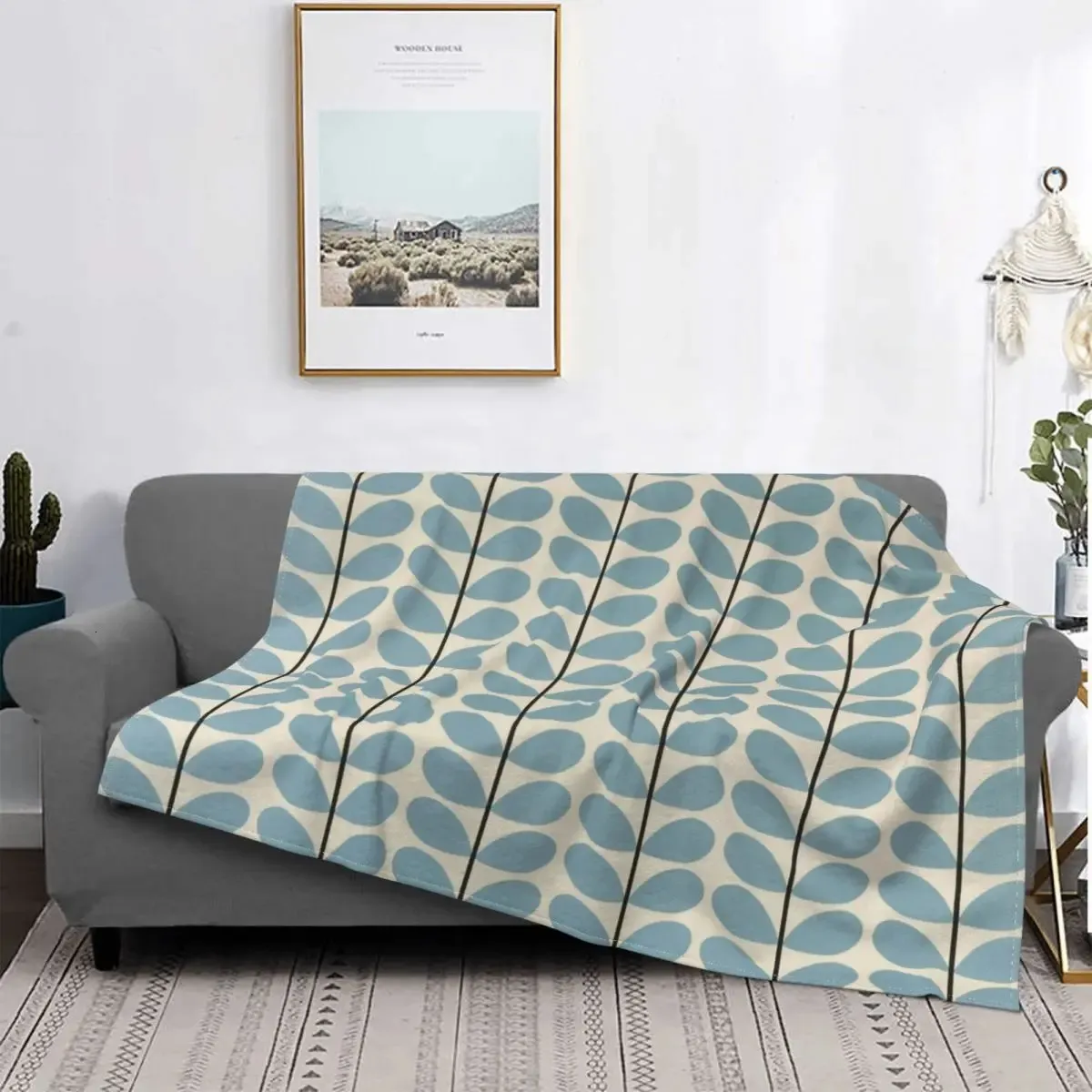 毛布Orla Kiely Blanket Coral Fleece Flush Autumnwinter Leaf Multifunction Soft Throw for Bed Office Bedspreads 231207