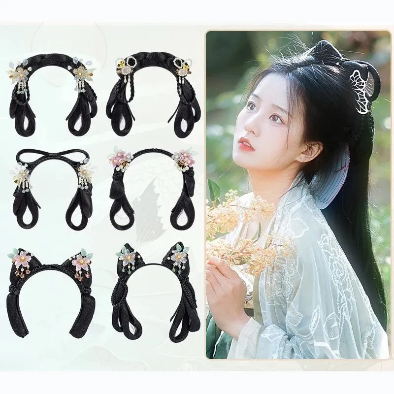 Headwear Hair Accessories Hanfu Hairpin For Onepiece Lazier pannband Ancient Style Modeling Nybörjare snabbt använde kuddbulle 231207