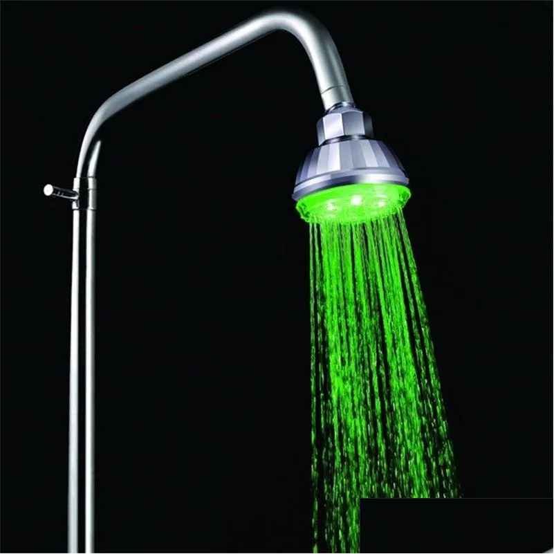 Soffioni doccia da bagno Soffione a led Boost Rain Save Water Matic regolabile a tutto tondo 7 colori Facut Home 200925 Drop Delivery Rubinetti da giardino Dhxuj