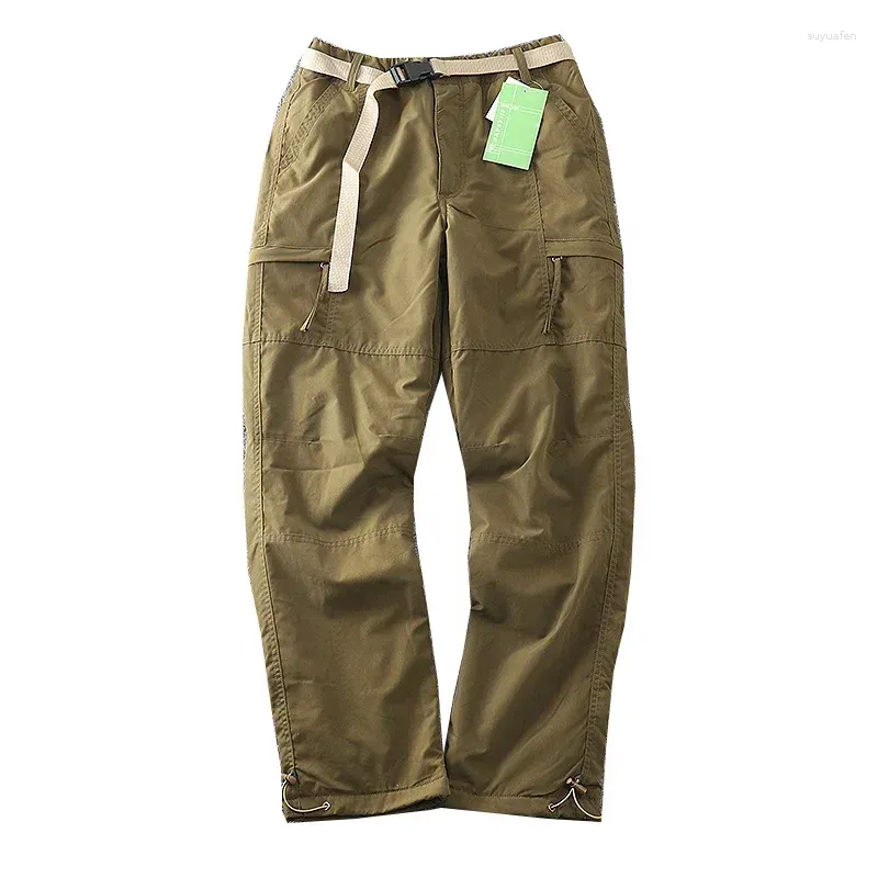 メンズパンツ2023ドイツ風力防水ぬいぐるみ豪華な柔らかい屋外マルチバッグオーバーオールキャンプキャンプ狩りのズボン