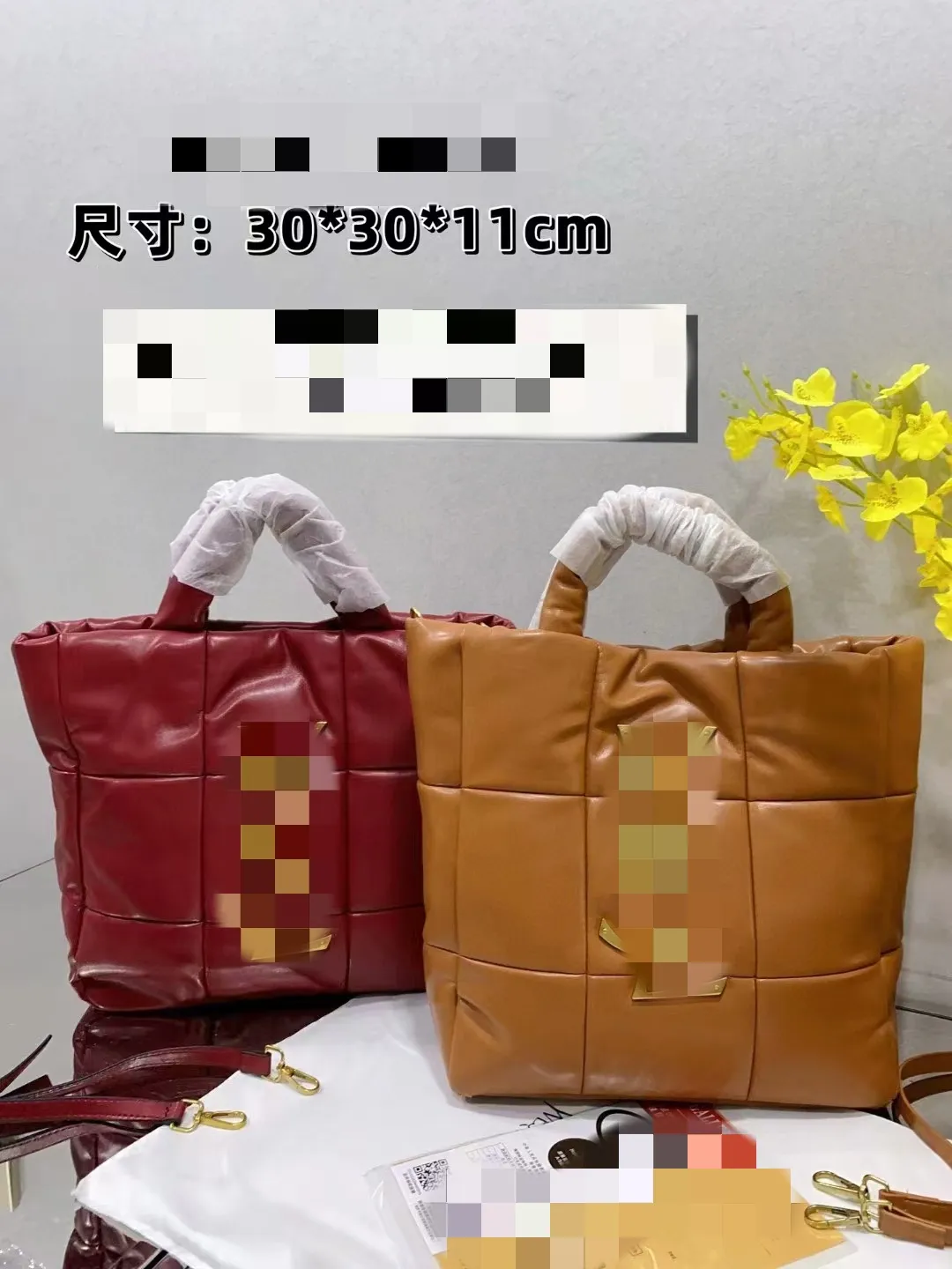 2024 winter new check stitch handbag Fashion temperament all shoulder bag crossbody bag 30*30*11