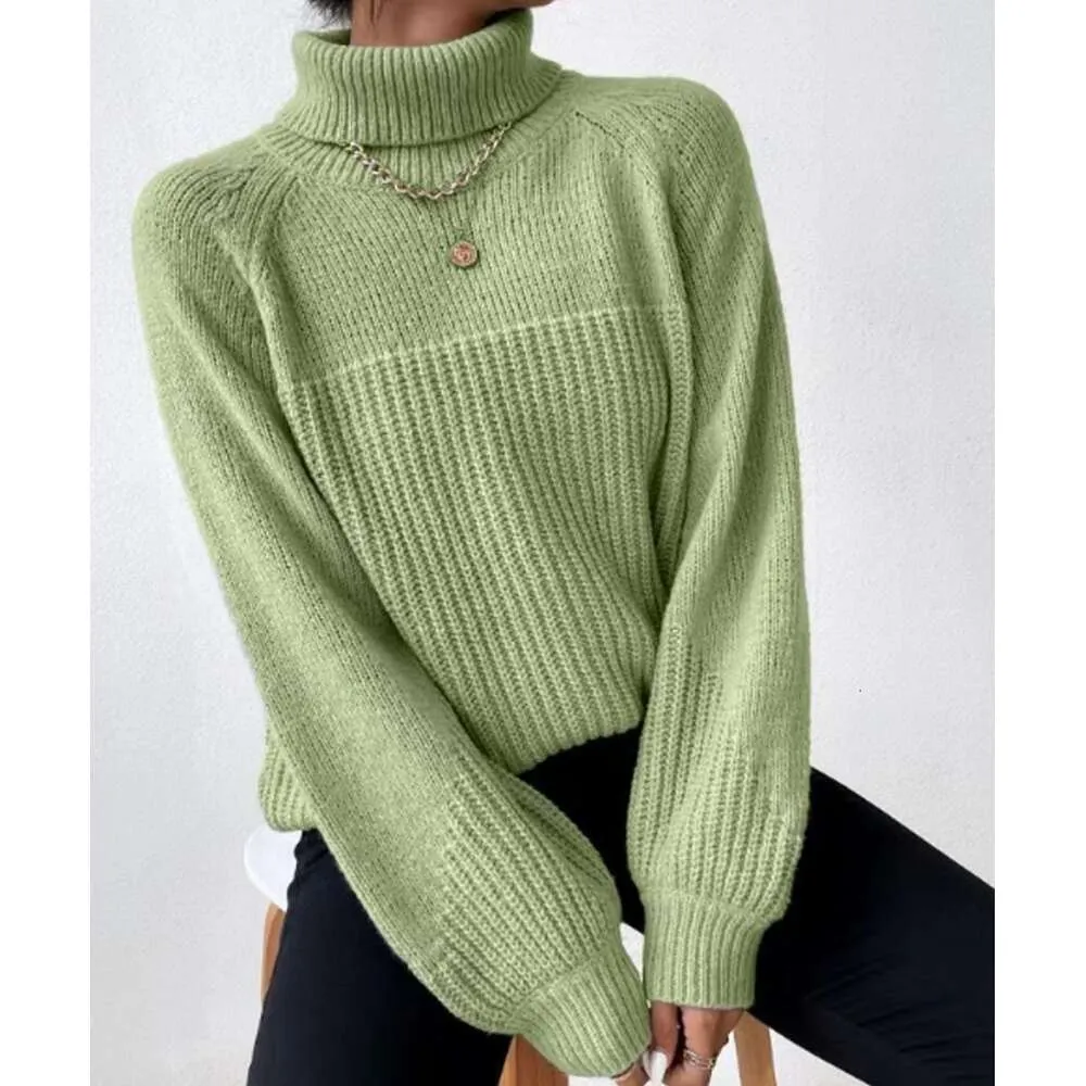 Sweter designerski Kobiety Zima Nowa kołnierz polo Raglan Sleeve z rękawami dzianinowy sweter dla kobiet 723