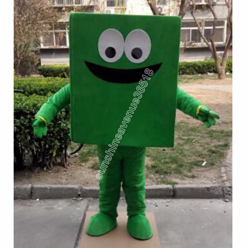 Volwassen maat groen boek mascotte kostuum cartoon thema personage carnaval unisex Halloween verjaardagsfeestje fancy outdoor outfit voor mannen vrouwen