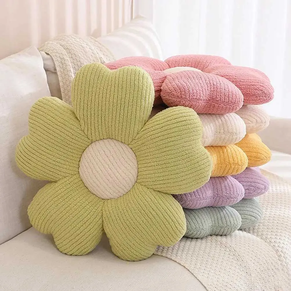 Coussin/Coussin de siège décoratif Coussin en forme de pétale de fleur de cerisier Coussin de sol en peluche de fleur décorative Fournitures ménagères