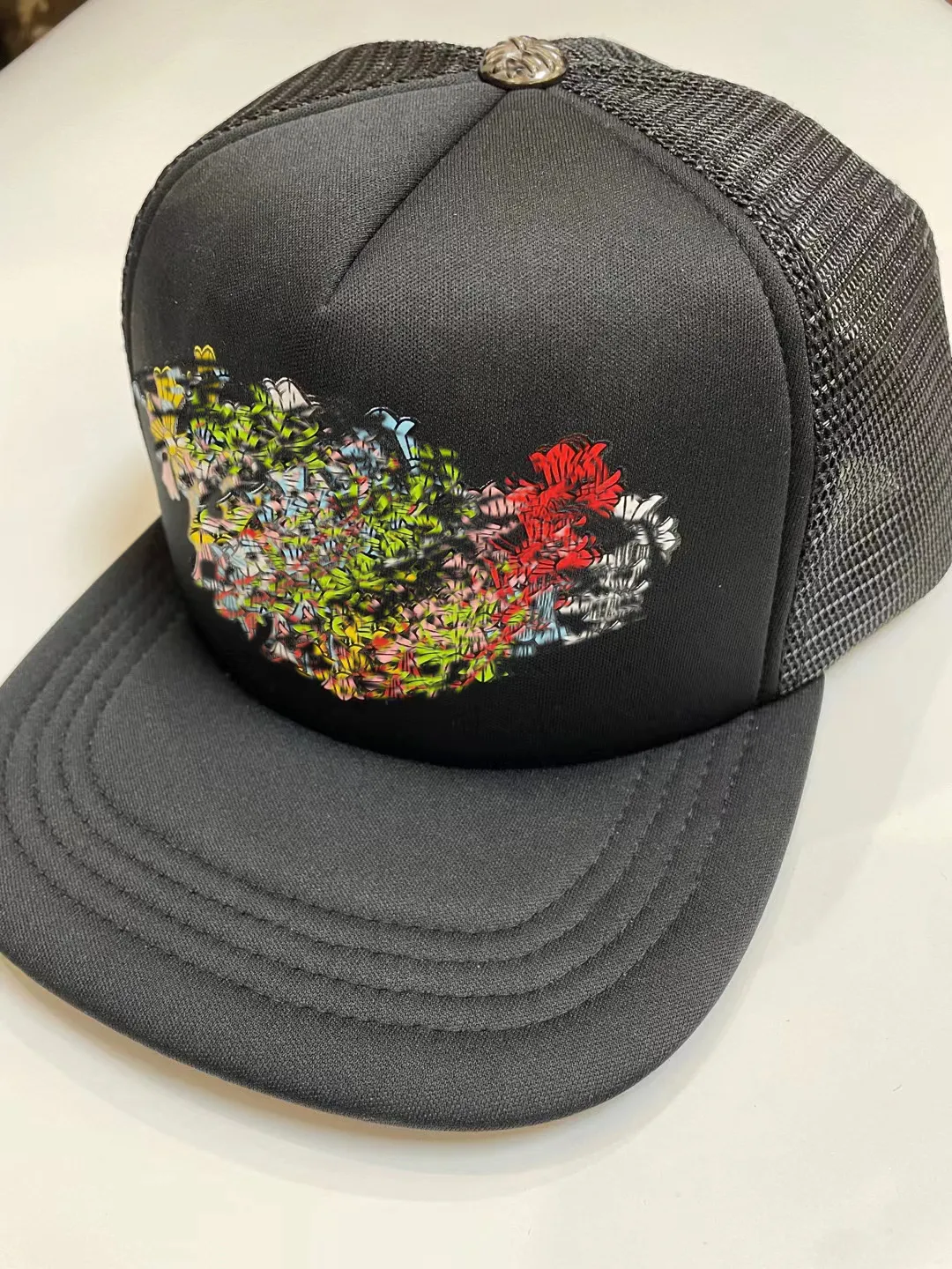 Chapeau de créateur chapeau incurvé vague visière décontractée motif fleuri noir dames chapeau maille casquette de baseball Hip Hop chapeau snapbacks