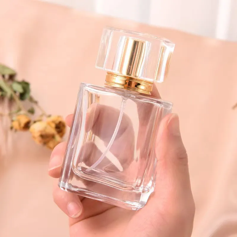30ml Glass Refillable Perfume Bottle Spiral Thick Bottom Square Glass Atomizer Perfume Bottles Cosmetic Empty Spray Bottle Container