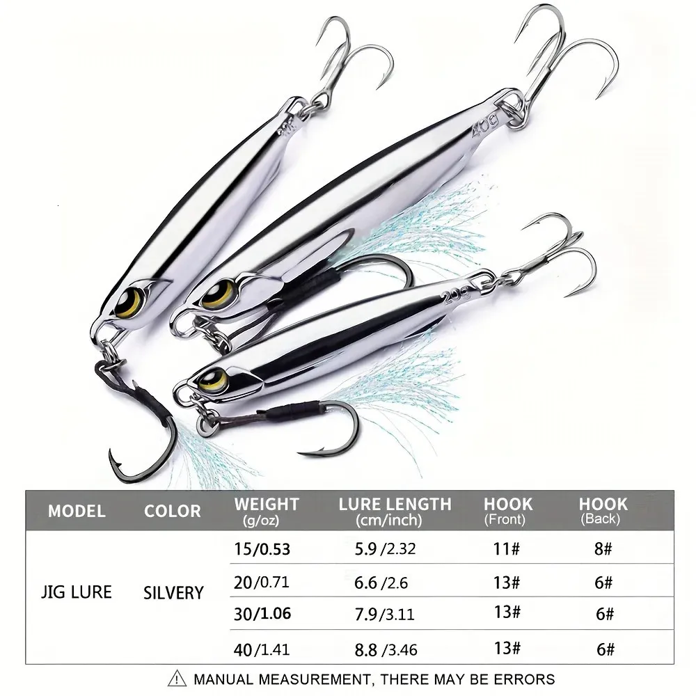 JigLure 15203040: Metal Lure For Bass, Trout & Saltwater Trolling