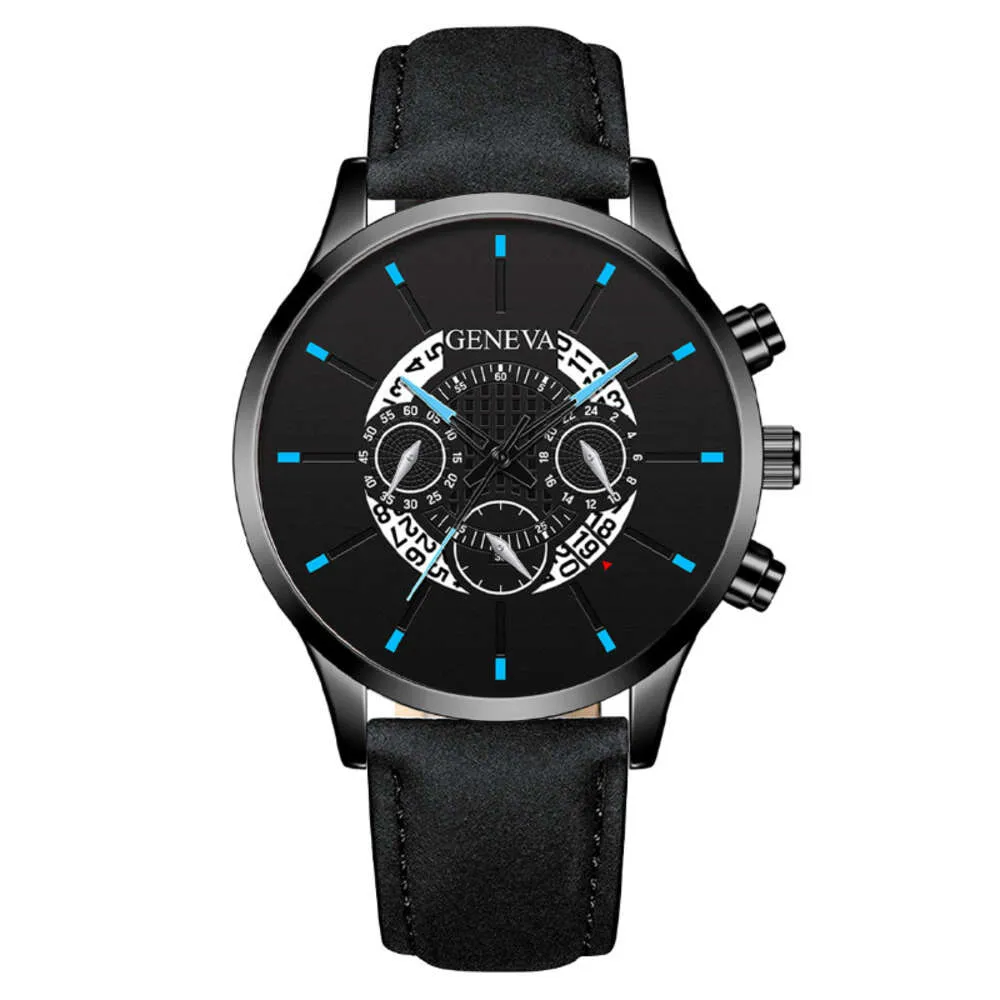 Genewa Three Eyes Business Business Fashion Kalendarz kwarcowy Watch Styl męski