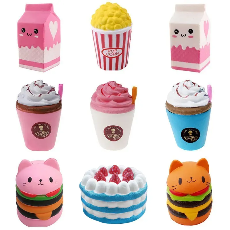 PU Squishy Fidget Toy Cartoon Popcorn Slow Rising Cream Scented Anti Stress Kawaii Kids Squishies Toys Gift