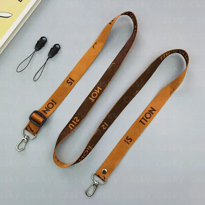 Lyxig telefon lanyard kvinnor hängande rep lång stil hörlurar påse nackband anti förlust rep justerbara par crossbody rem nyckelringar