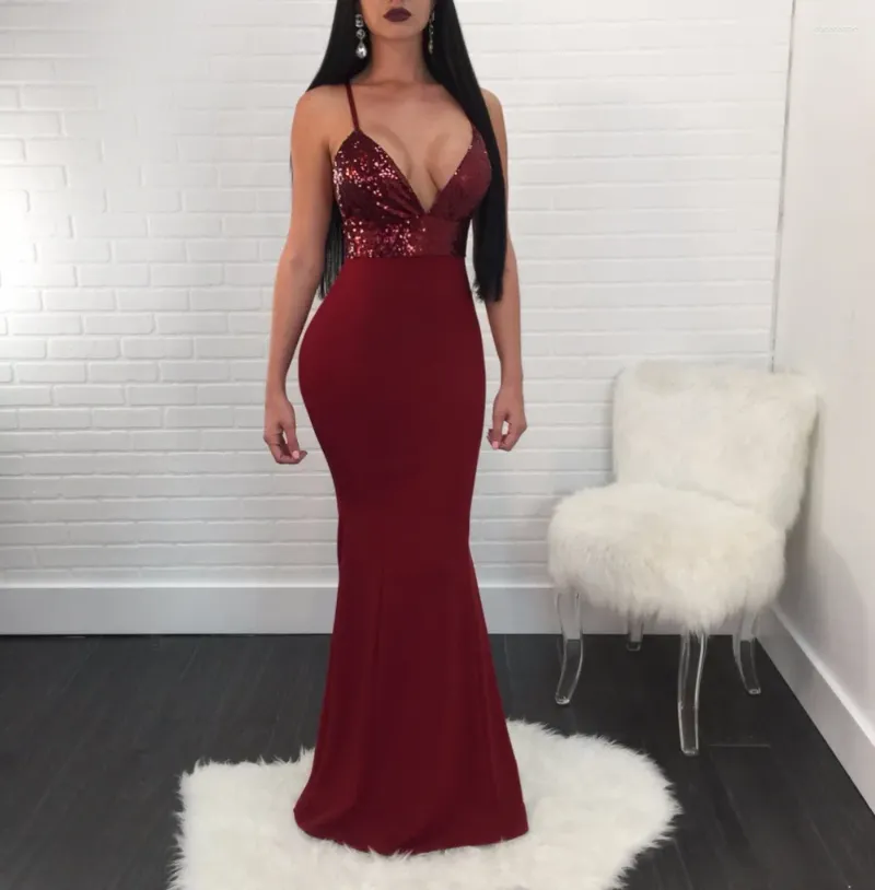 Casual Dresses BKLD 2023 Summer Open Back Sexig Off Shoulder Party Dress Women Bodycon Patchwork Long V-ringning Maxi Nightclub