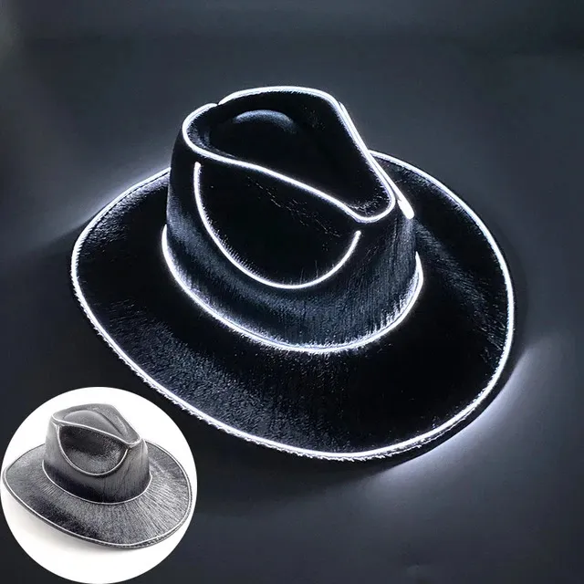 Generic Chapeau de cowboy LED | Chapeau de cowboy scintillant à piles, unisexe pour adultes Generic Chapeau de cowboy LED | Chapeau de cowboy scintillant à piles, unisexe pour adultes