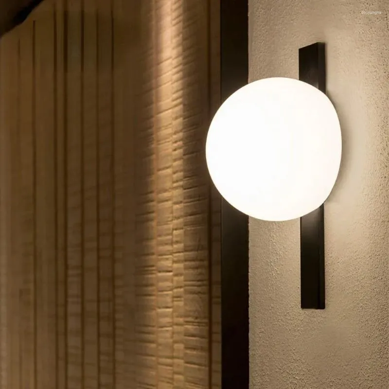 Lâmpada de parede Nordic Interior Decorativo Bola de vidro LED para sala de estar de fundo de cabeceira