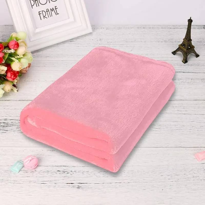 Blankets Fleece For Bed Throw Blanket Machine Washable Home Textile Solid Warm Quilt Sofa Cover 50cm 70cm 1Pc