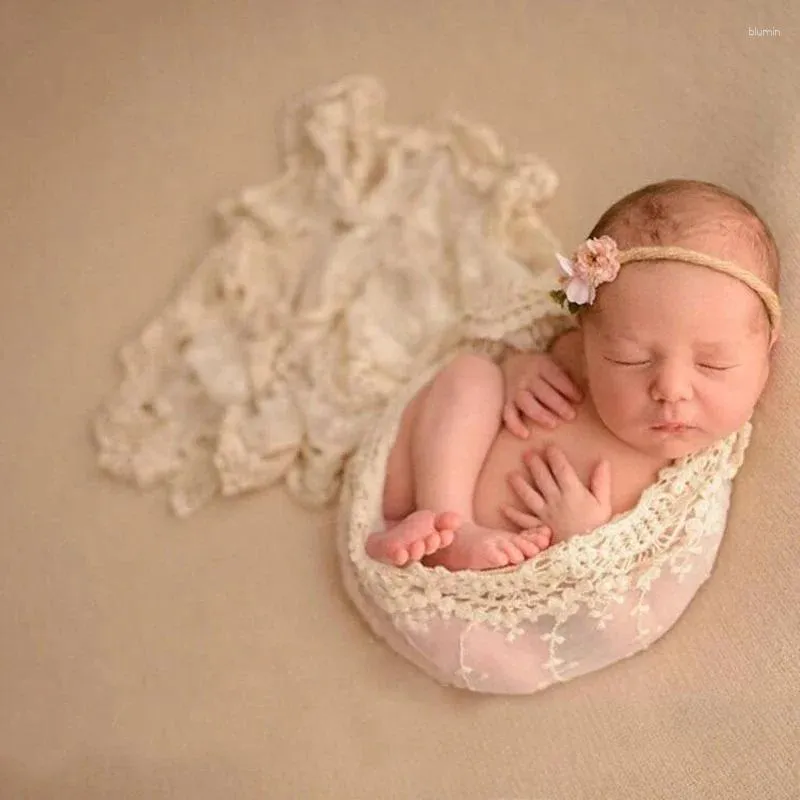 Koce niemowlę poradkę wróżka koca pęcherzyka koronkowe urodzone dziecko bawełniany miękki p -shot wypełniacz tła akcesoria