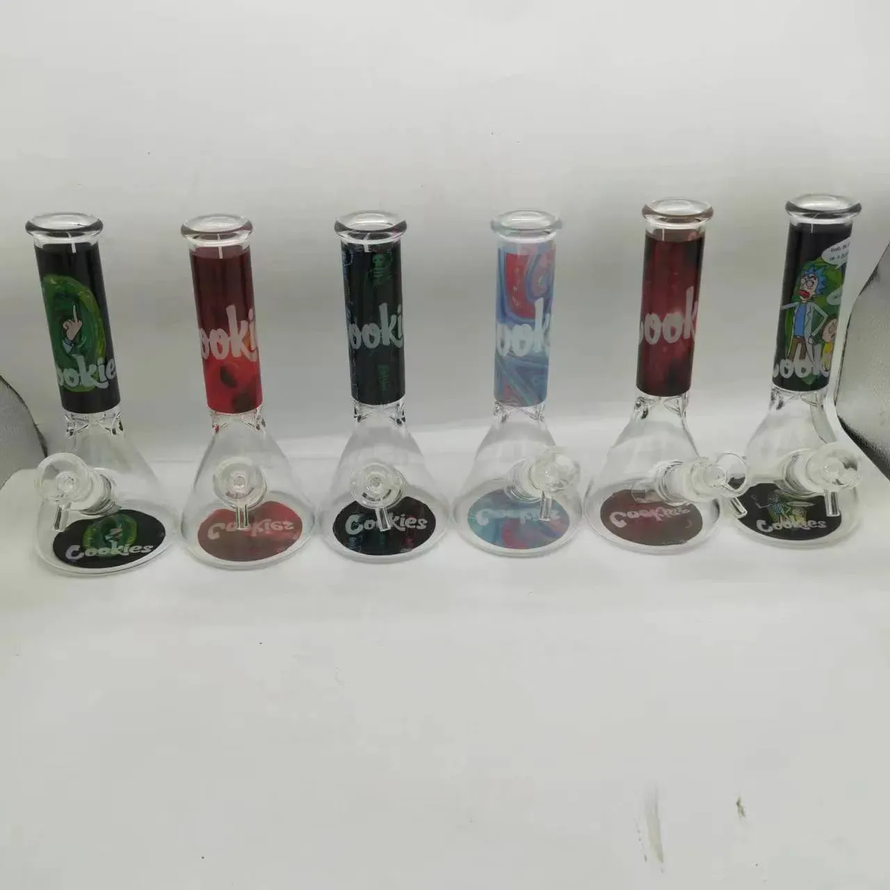 New Design Bongs Glass Water Pipes Hookahs Pyrex Water Colorful Lips