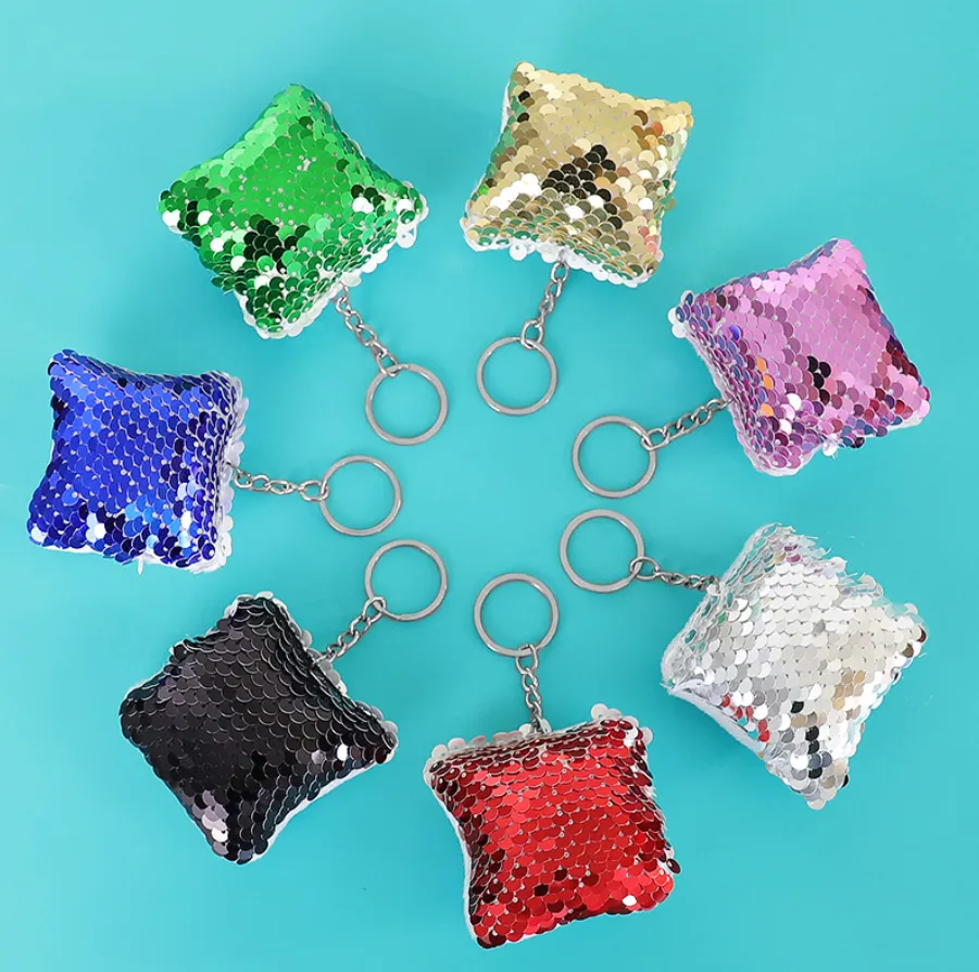 Sublimation DIY Keychain Blank Heat Press Print, Sequins & Customizable