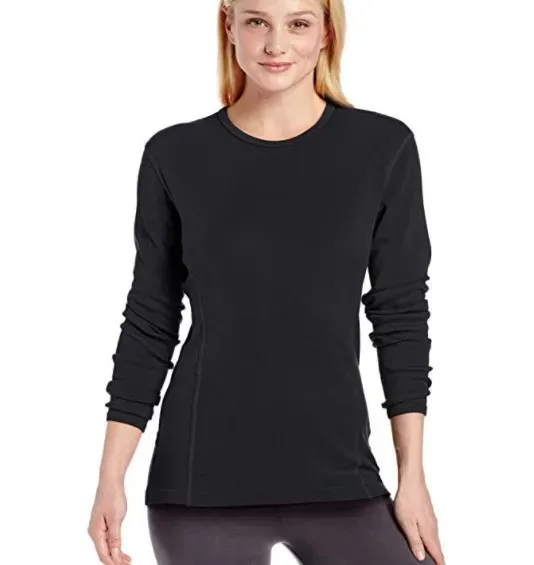 Roupa íntima térmica feminina 100% lã merino feminina tripulação de peso médio próximo à pele NTS camada base feminina tops tamanho europeu S-L 160GSM 231206