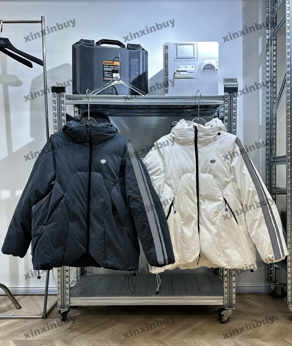 xinxinbuy men designer coatジャケットパリジッパースリーブパネル長袖女性ホワイトカーキブラックブルーS-2xl
